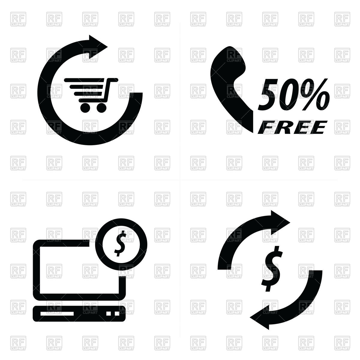 Set Of Shopping Online Icons 1200x1200 Set Of Shopping Online Icons