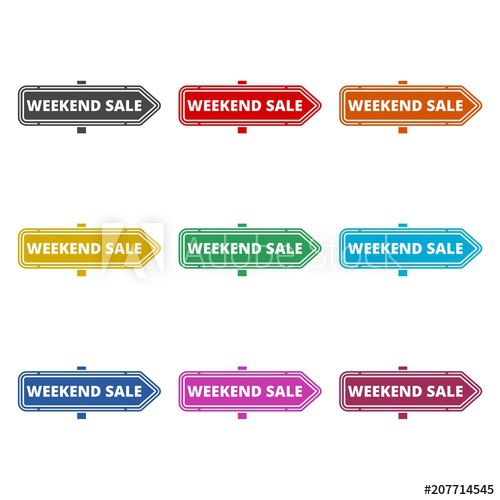 Weekend Sale Sign Icon, Color Icons Set 500x500 Weekend Sale Sign Icon, Color Icons Set