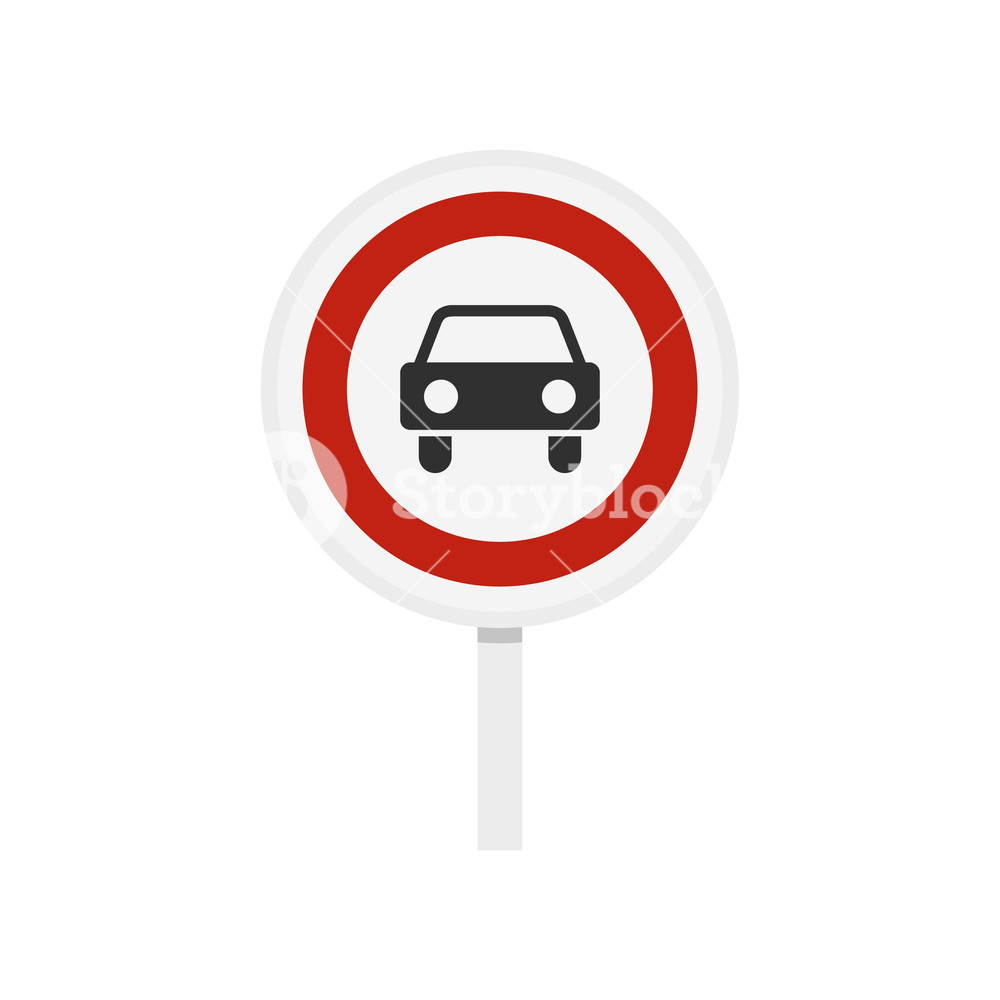 1000x1000 Movement Of Motor Vehicles Is Forbidden Icon In Flat Style