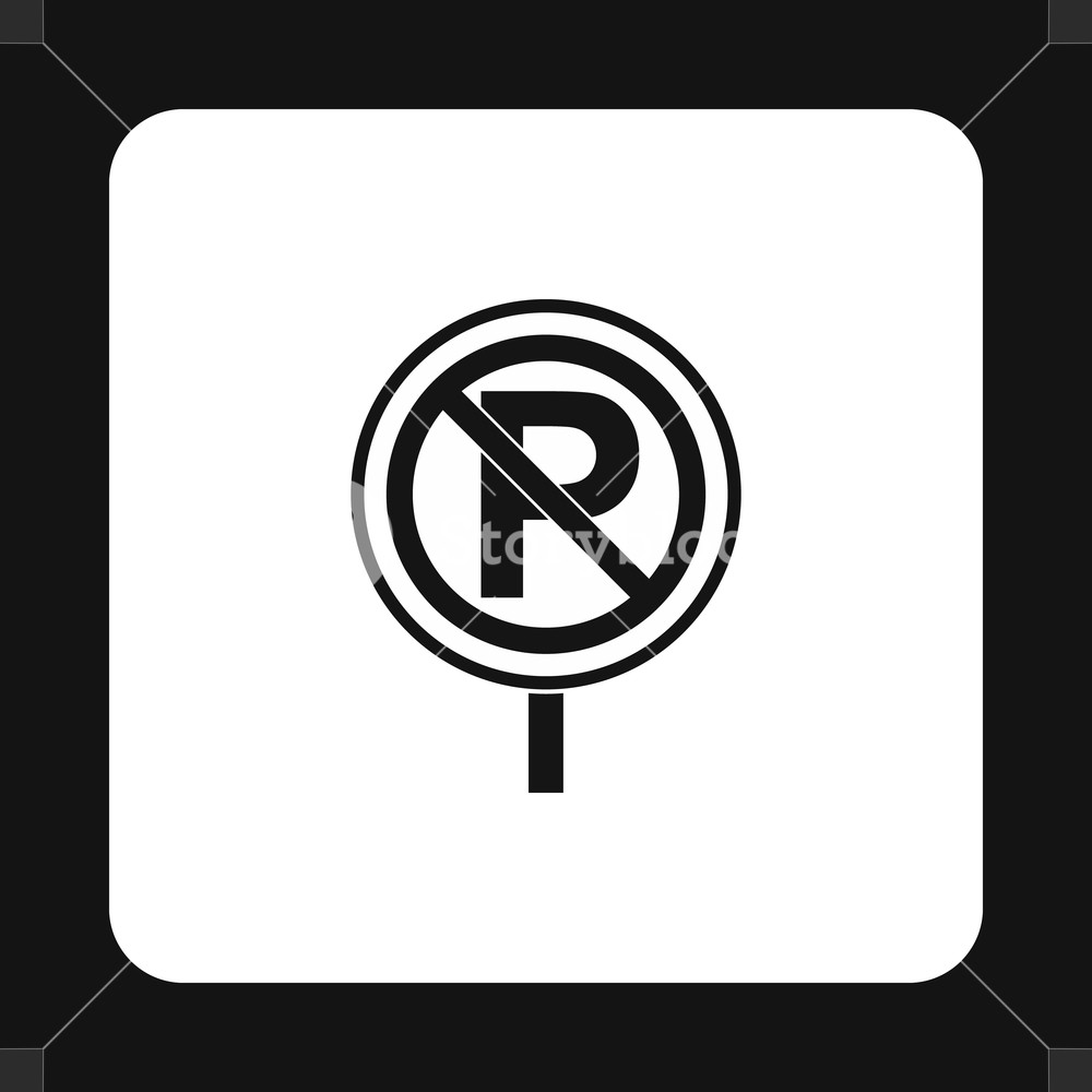 1000x1000 Parking Is Prohibited Icon In Simple Style Isolated On White
