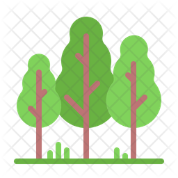 256x256 Forest Icon Of Flat Style