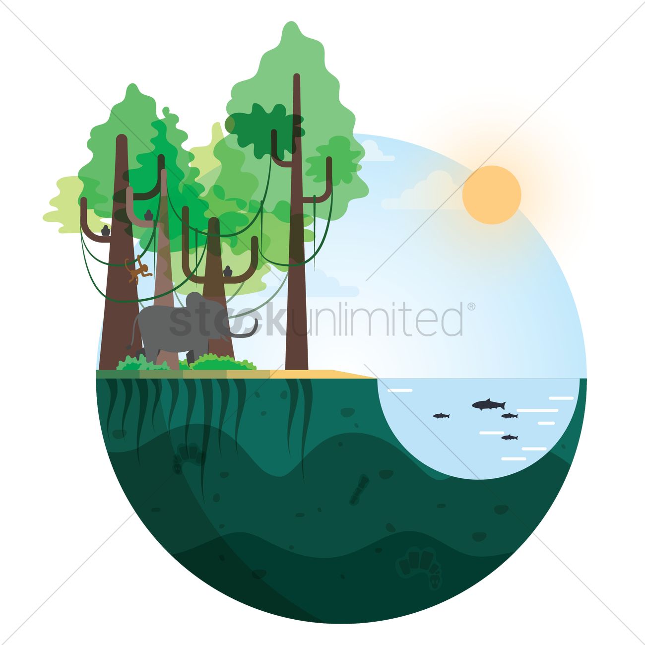 1300x1300 Forest Icon Vector Image