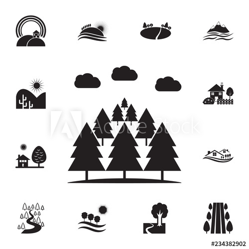 500x500 Forest Icon Detailed Set Of Landscapes Icons Premium Graphic