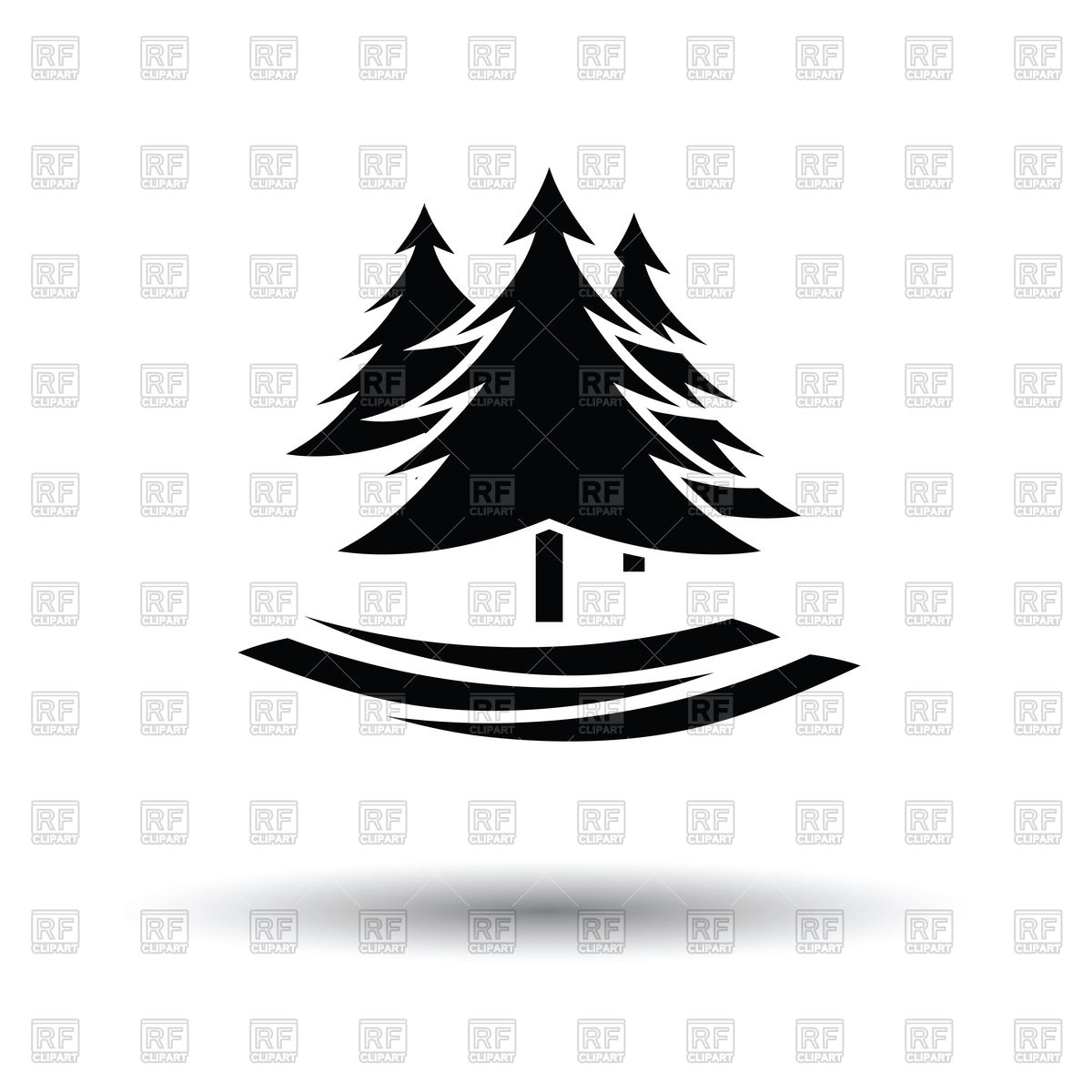 1200x1200 Fir Forest Icon With Shadow Design Vector Image Of Icons