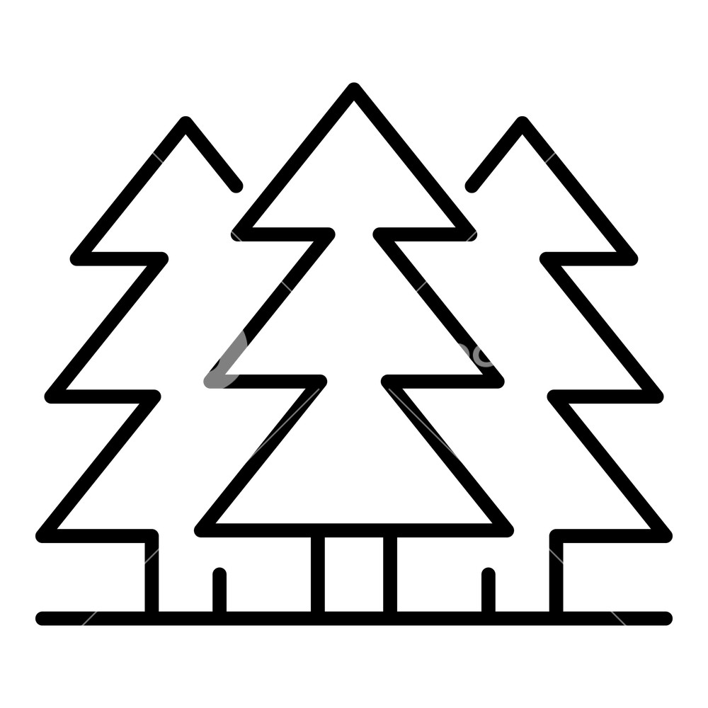 1000x1000 Fir Tree Forest Icon Outline Fir Tree Forest Vector Icon For Web