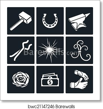362x382 Forge Icon Set, Art Print Barewalls Posters Prints