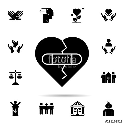 500x500 Broken, Emotions, Forgiveness, Heart, Love Icon Element Of Peace