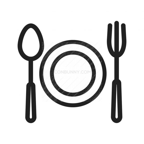 600x600 Fork And Spoon Line Icon