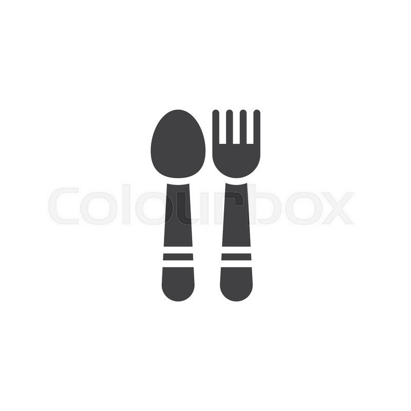800x800 Fork Spoon Vector Icon Filled Flat Stock Vector Colourbox