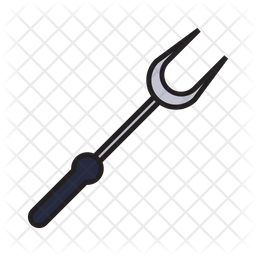 256x256 Barbecue Fork Icon Of Colored Outline Style