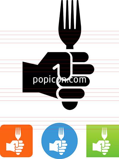 400x535 Hand Holding A Fork Icon