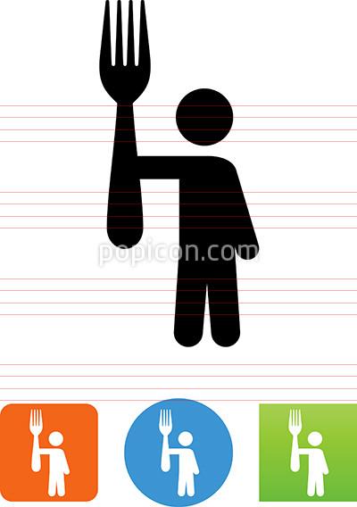 400x568 Person Holding Up A Fork Icon