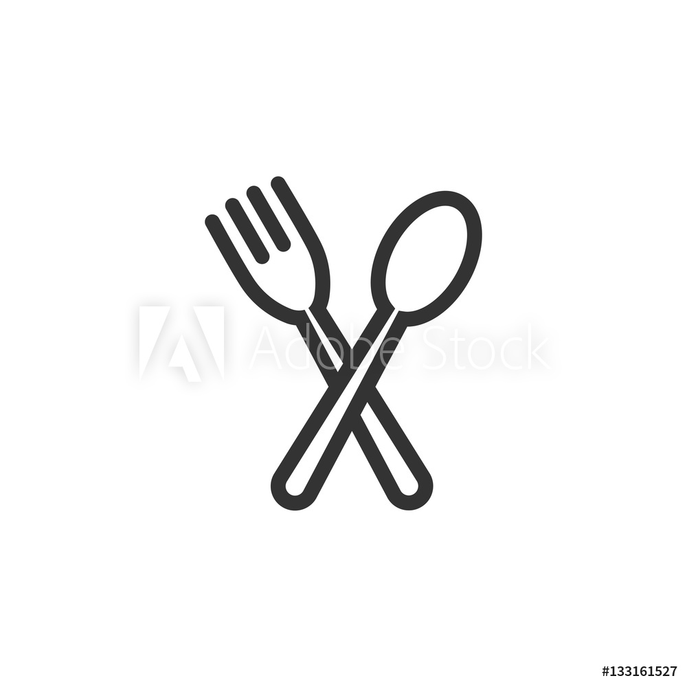 1000x1000 Photo Art Print Spoon And Fork Icon Europosters
