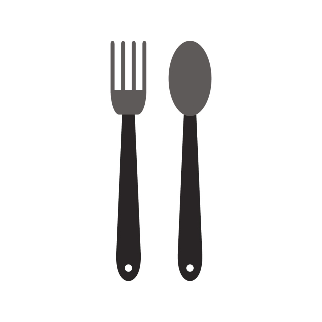 640x640 Spoon And Fork Icon, Restaurant, Black, Equipment Png And Vector