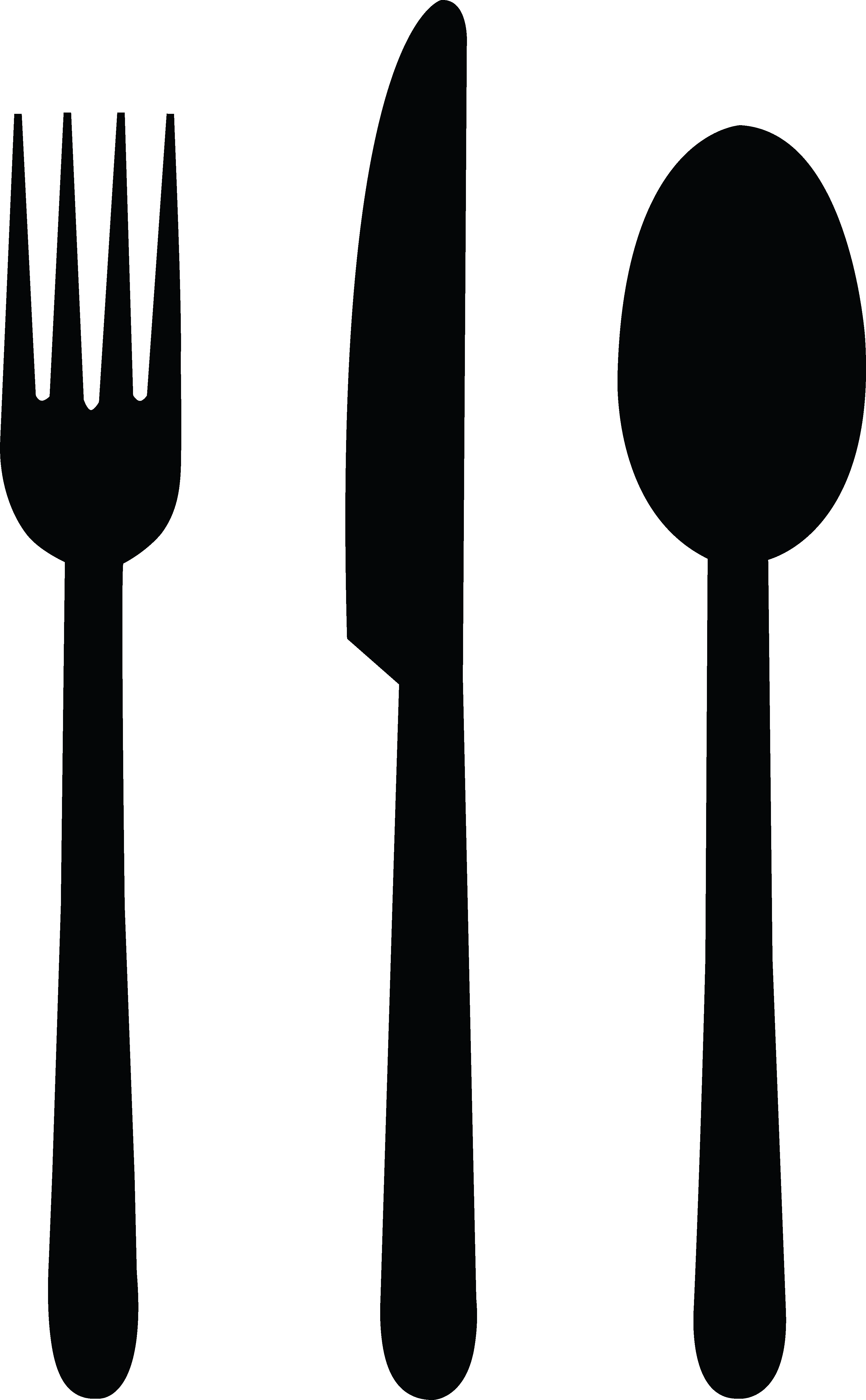 3353x5424 Fork Knife Spoon Black Png