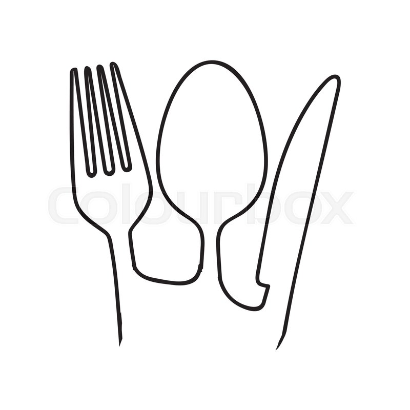 800x800 Fork Knife Spoon Cutlery Icon Image Stock Vector Colourbox