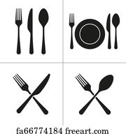 180x195 Free Art Print Of Cutlery And Plate Icons Icon Illustrations