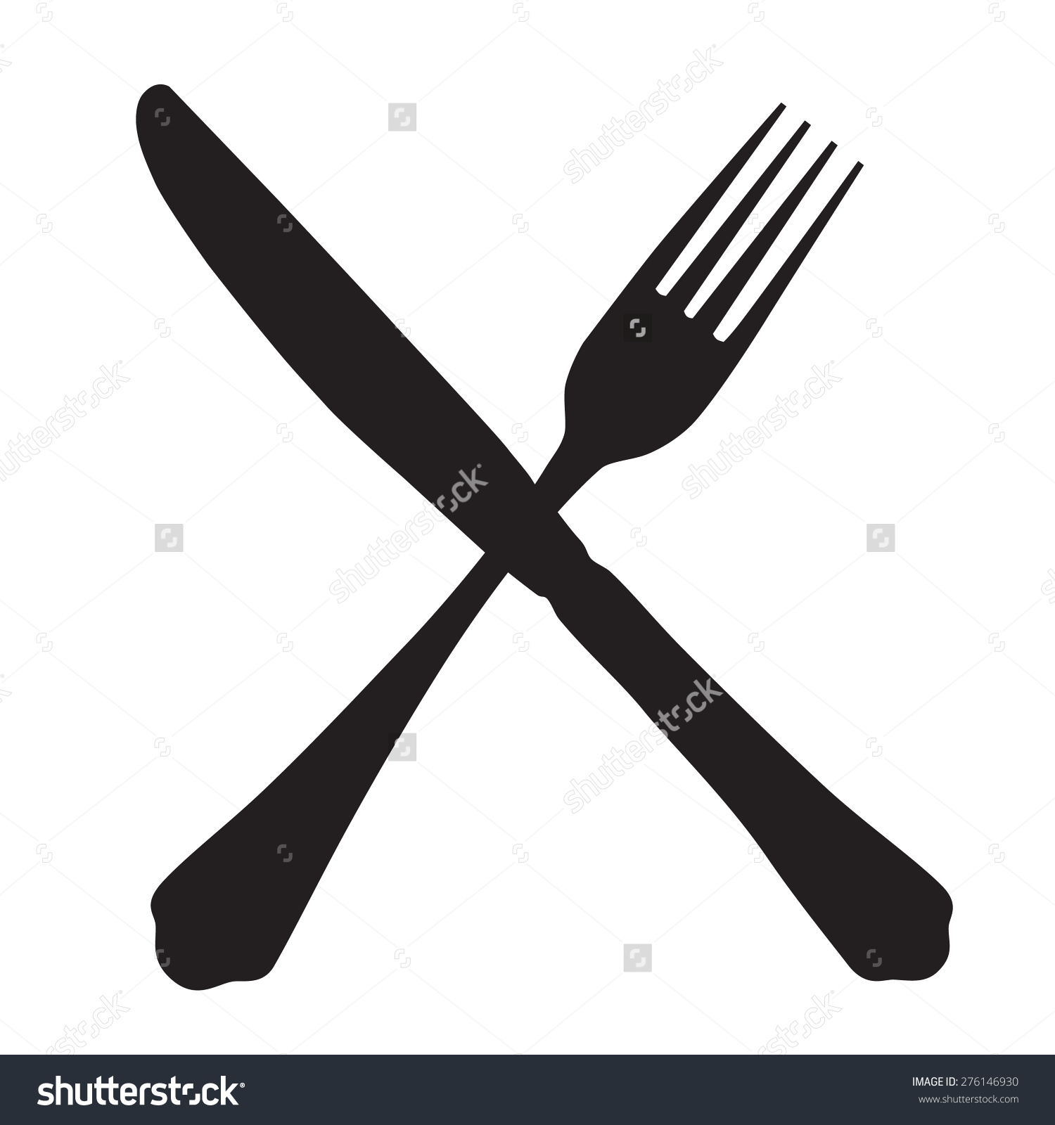 1500x1600 Silhouette Clipart Fork Knife Spoon Free Cliparts Download