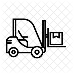 256x256 Forklift Truck Icon Of Line Style