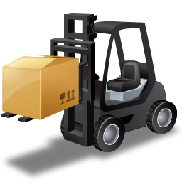 256x256 Black Forklift Truck Icon, Png Clipart Image