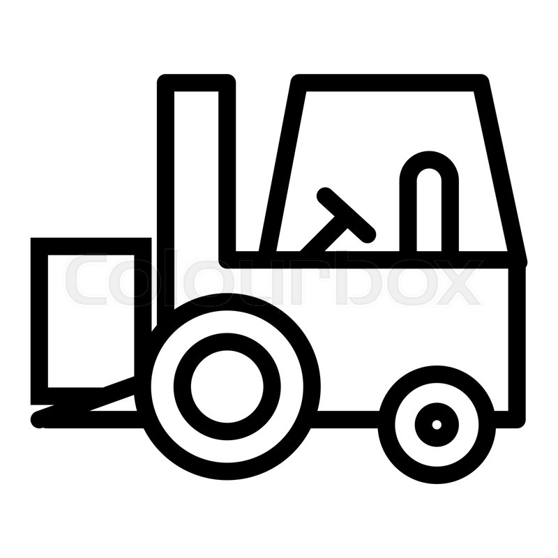 800x800 Forklift Truck Line Icon Load Vector Stock Vector Colourbox