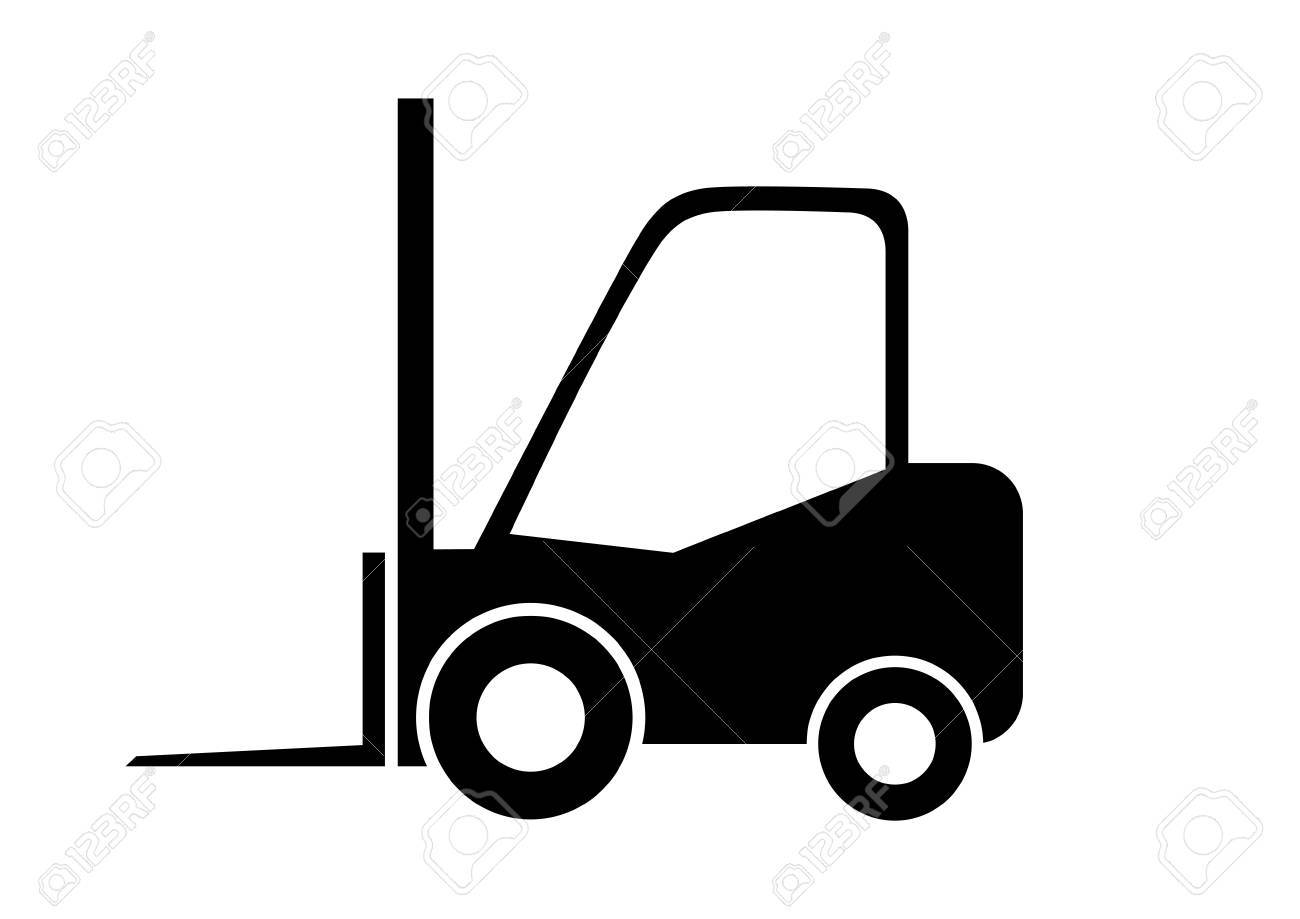 1300x919 Black Forklift Truck Icon On White Background Clipart Portal