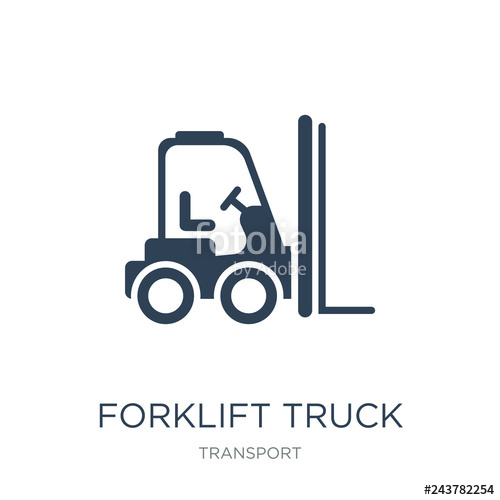 500x500 Forklift Truck Icon Vector On White Background, Forklift Truck