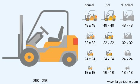 464x280 Fork Lift Truck Icon Image Large Flat Icons