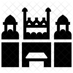 256x256 Red Fort Icon Of Glyph Style