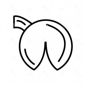 300x300 Fortune Cookie Icon Vector Isolated White Background Sign