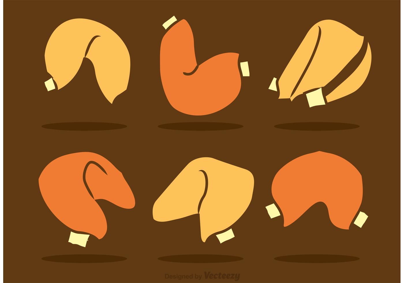 1400x980 Fortune Cookie Vector Icons
