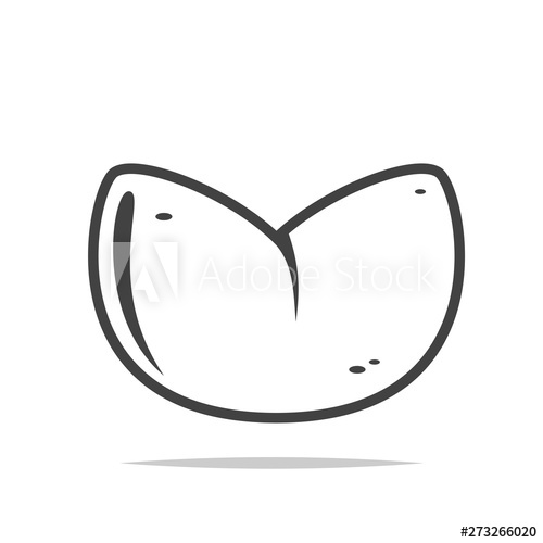 500x500 Fortune Cookie Icon Vector Isolated Illustration