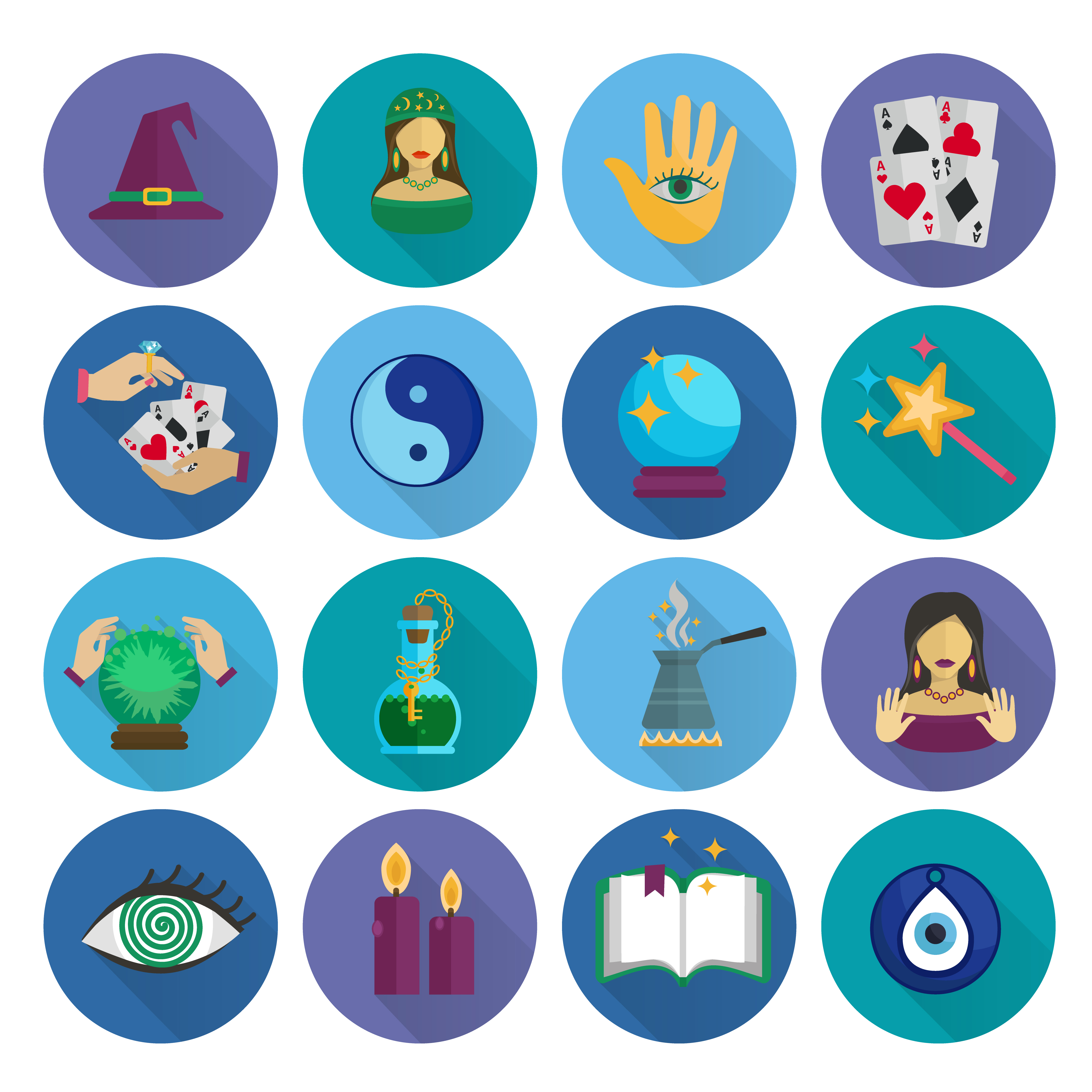 4500x4500 Fortune Teller Icons Flat