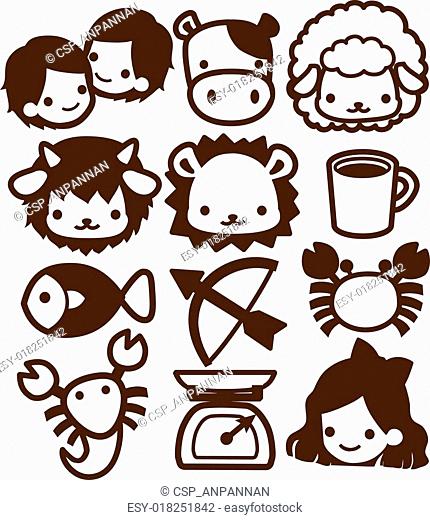 430x520 Fortune Teller Icon Set Stock Photos And Images Age Fotostock