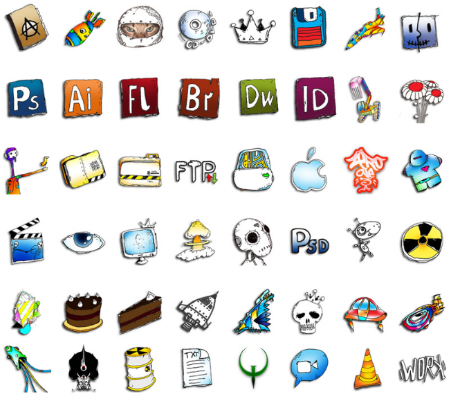652x579 Free Crude Icon Pack