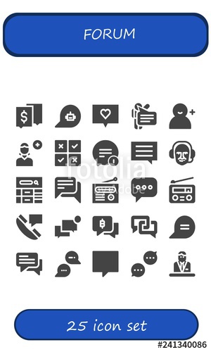 300x500 Vector Icons Pack Of Filled Forum Icons Stock Image