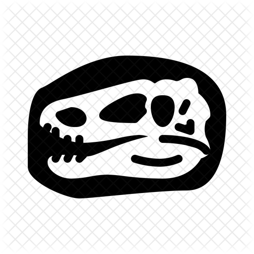 512x512 Dinosaur Fossil Icon Of Glyph Style