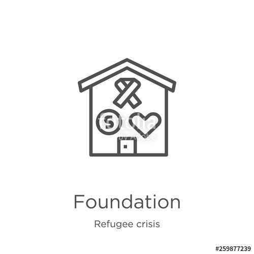 Foundation Icon Vector From Refugee Crisis Collection Thin Line 500x500 Foundation Icon Vector From Refugee Crisis Collection Thin Line