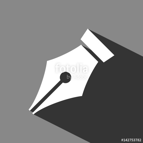 500x500 Fountain Pen Icon Stock Vector Illustration Flat Design Stock