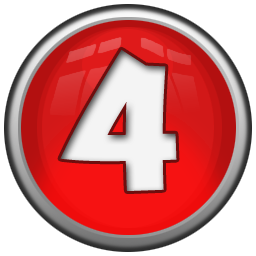 256x256 Red Number Four Icon, Png Clipart Image