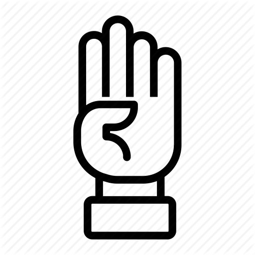 512x512 Counting, Four, Four Fingers, Hand, Sign Language Icon