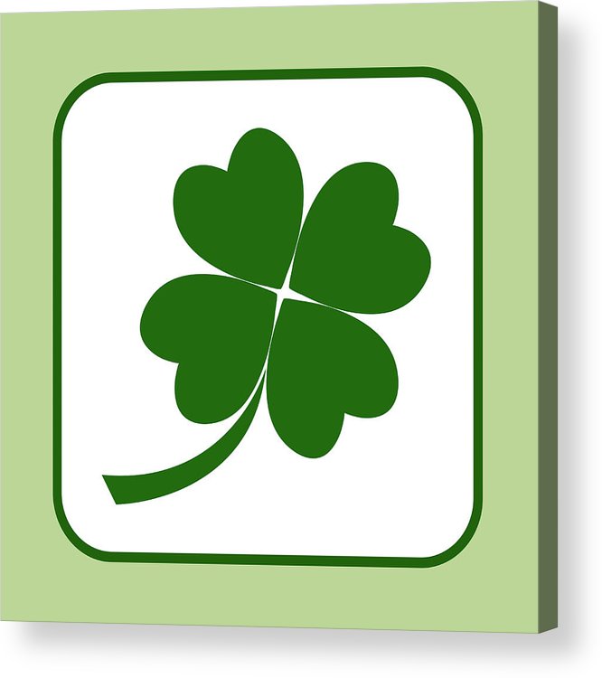 666x750 Green Four Leaf Clover Icon Vector Illustration Acrylic Print