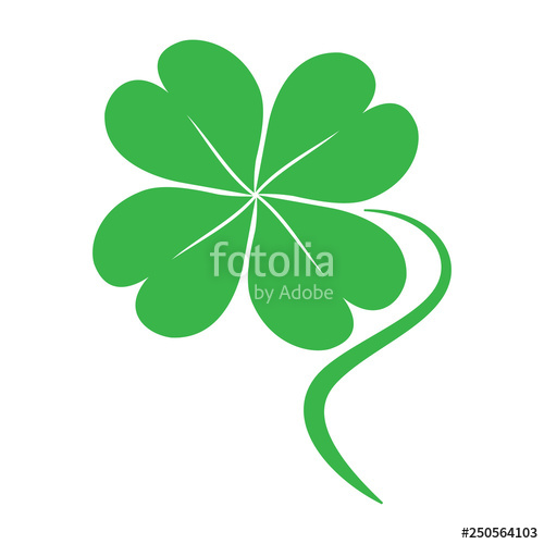 500x500 Green Four Leaf Clover Icon For St Patrick's Day Stock Image