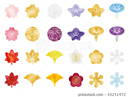 Japanese Style Four Seasons Icon Watercolor 450x337 Japanese Style Four Seasons Icon Watercolor