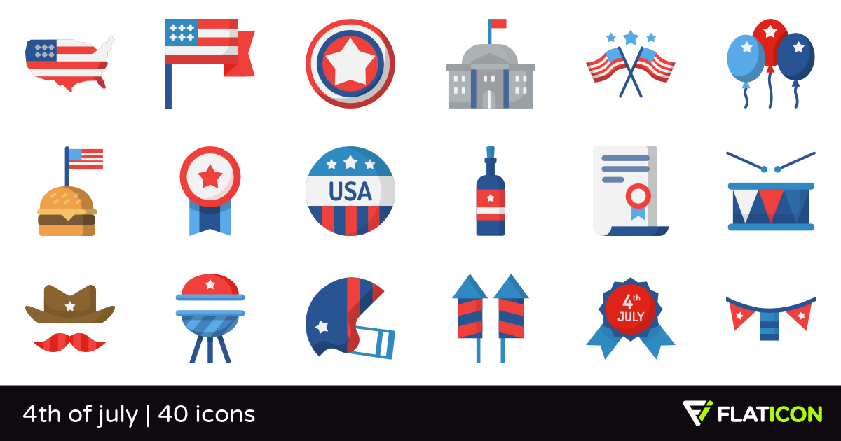 1200x630 Of July Free Icons