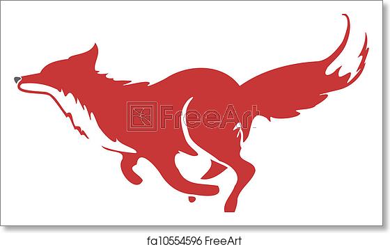 560x355 Free Art Print Of Running Fox Icon Stylized Icon Of A Fox