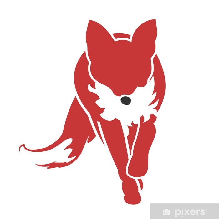 700x700 Running Fox Icon Wall Mural