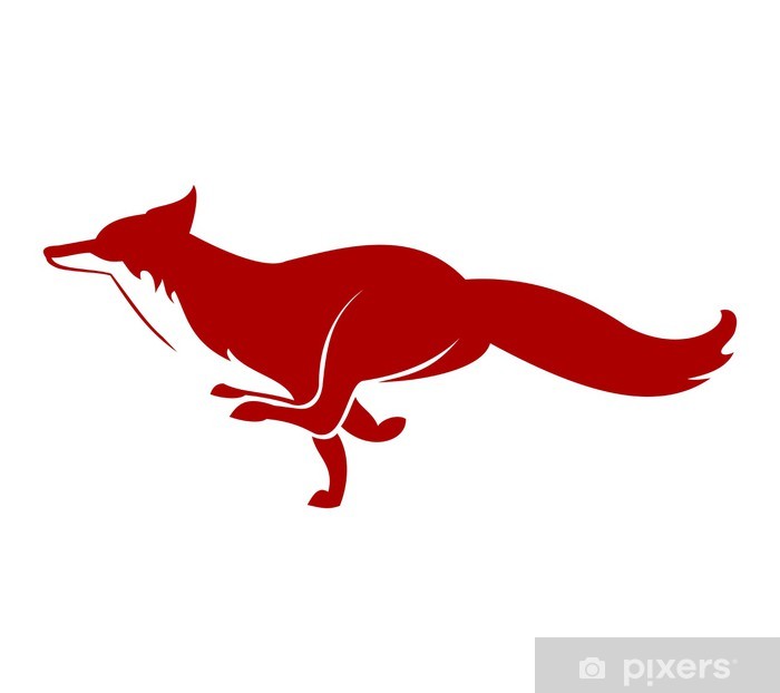 700x622 Running Fox Icon Wall Mural
