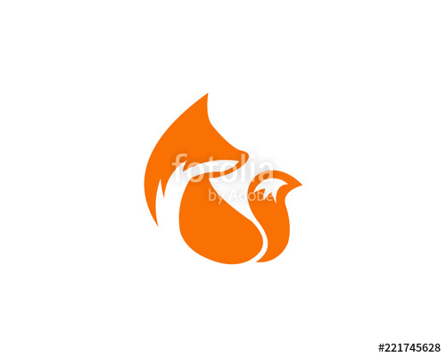 500x400 Vector Illustration Of Abstract Fox Icon Isolated On A White