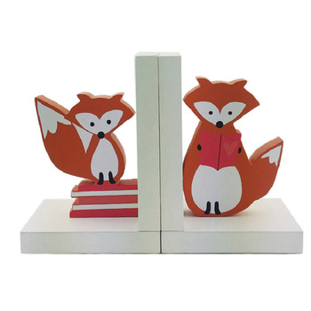 350x350 Wood Bookend With Fox Icon Wooden Desk Organizer For Kids Bookends